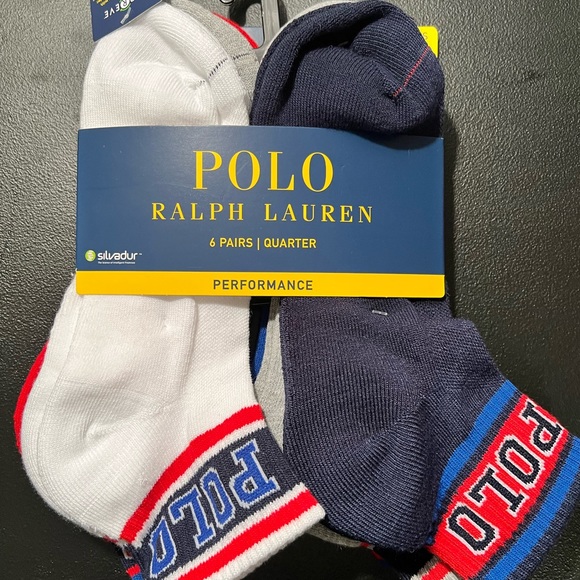 Polo Ralph Lauren Assorted Quarter Socks - 6 Pack - Picture 3 of 3